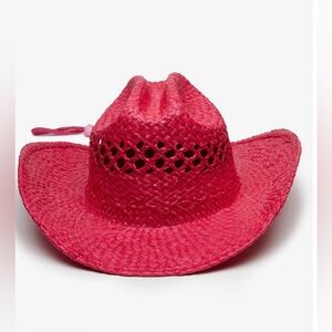 Wyeth Brodie Raffia Cowboy in Hot Pink